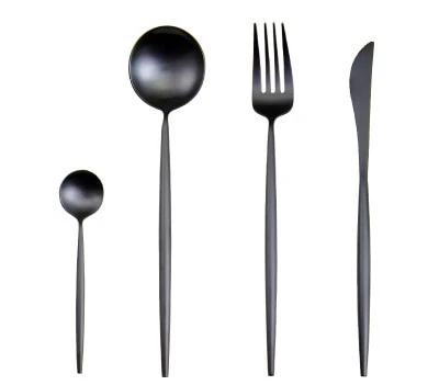 Modern Minimalist Stainless Steel Flatware Black