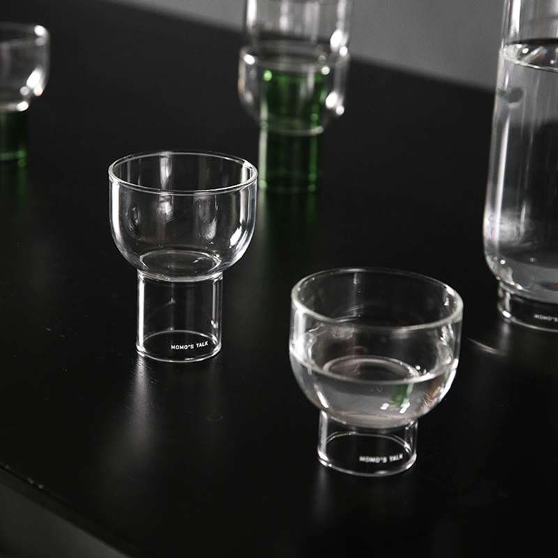 round clear glass cups