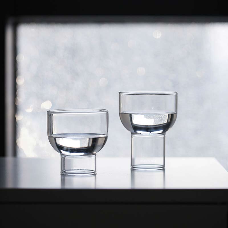 round clear glass cups