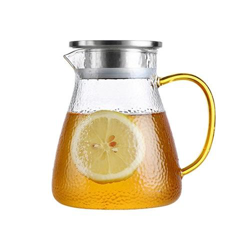 Clear Hammered Glass Water Pitcher