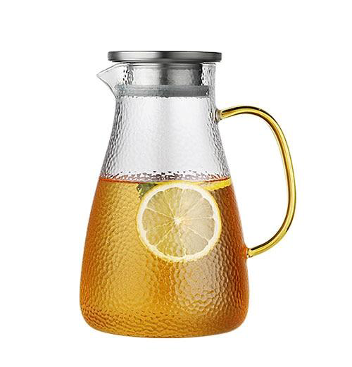 Clear Hammered Glass Water Pitcher