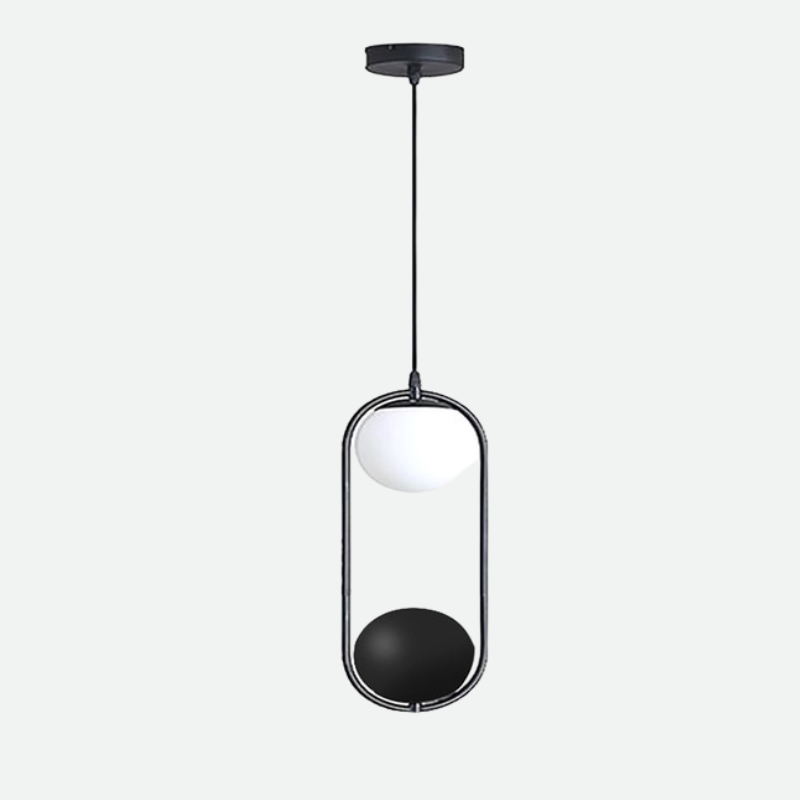 hanging globe metal black frosted glass pendant light