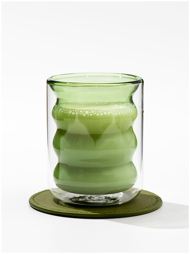 Double Layer Ripple Glass Cup