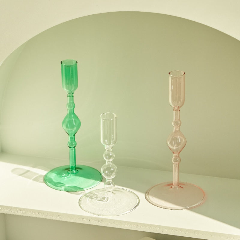 Slim Candlestick Holder Glass Candle Holders 