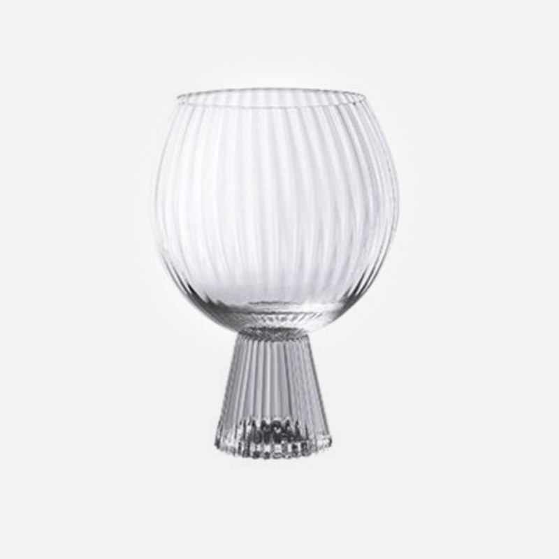 Ripple Glass Round Goblet & Flute