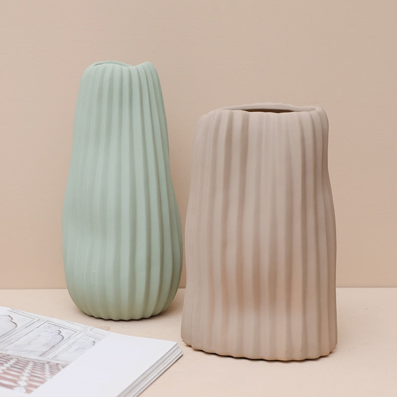 Pastel Accordion Ceramic Vase