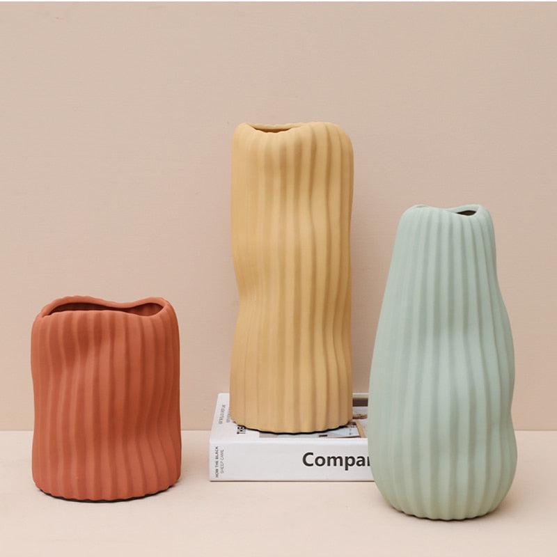 Pastel Accordion Ceramic Vase