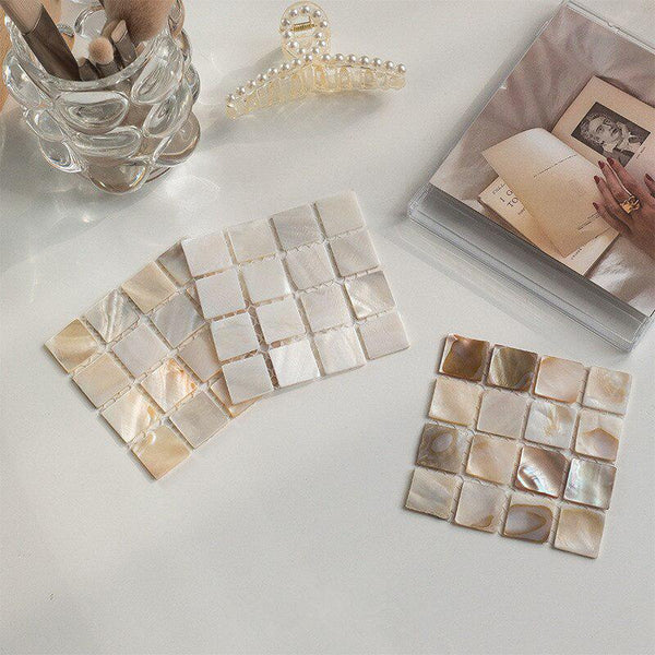 Aesthetic Shell Square Tea Coaster Mat