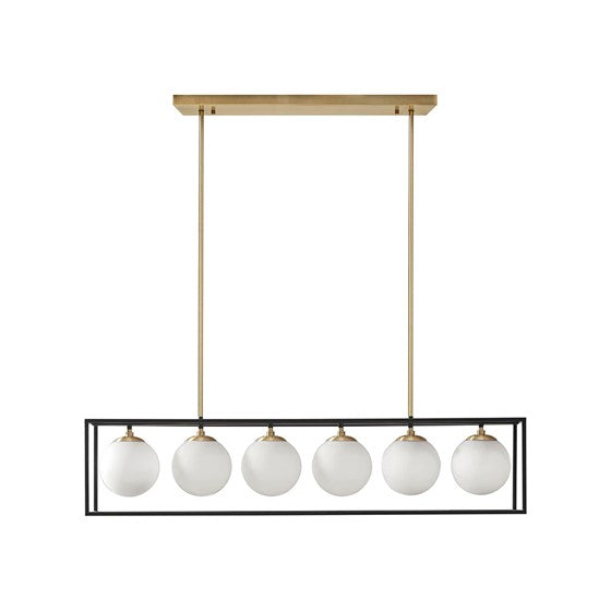 Helena Frosted Glass Globe Linear Chandelier