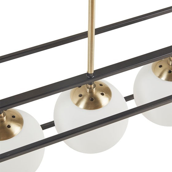 Helena Frosted Glass Globe Linear Chandelier