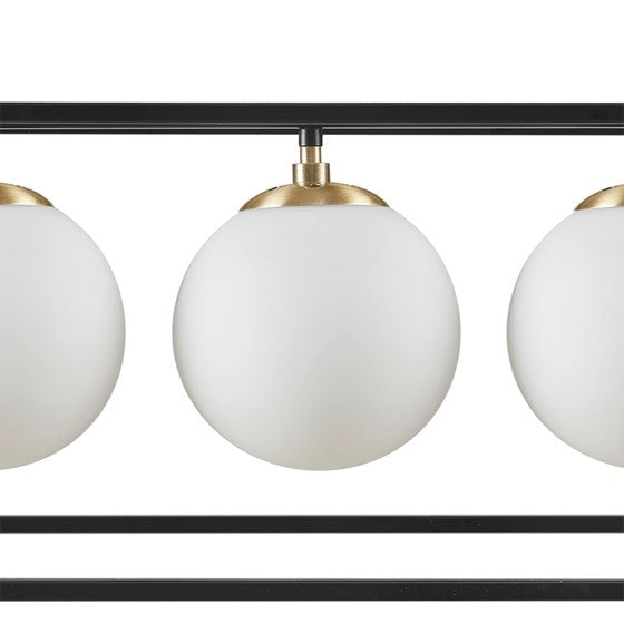 Helena Frosted Glass Globe Linear Chandelier