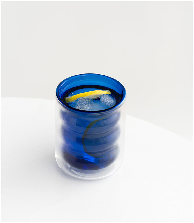 Double Layer Ripple Glass Cup