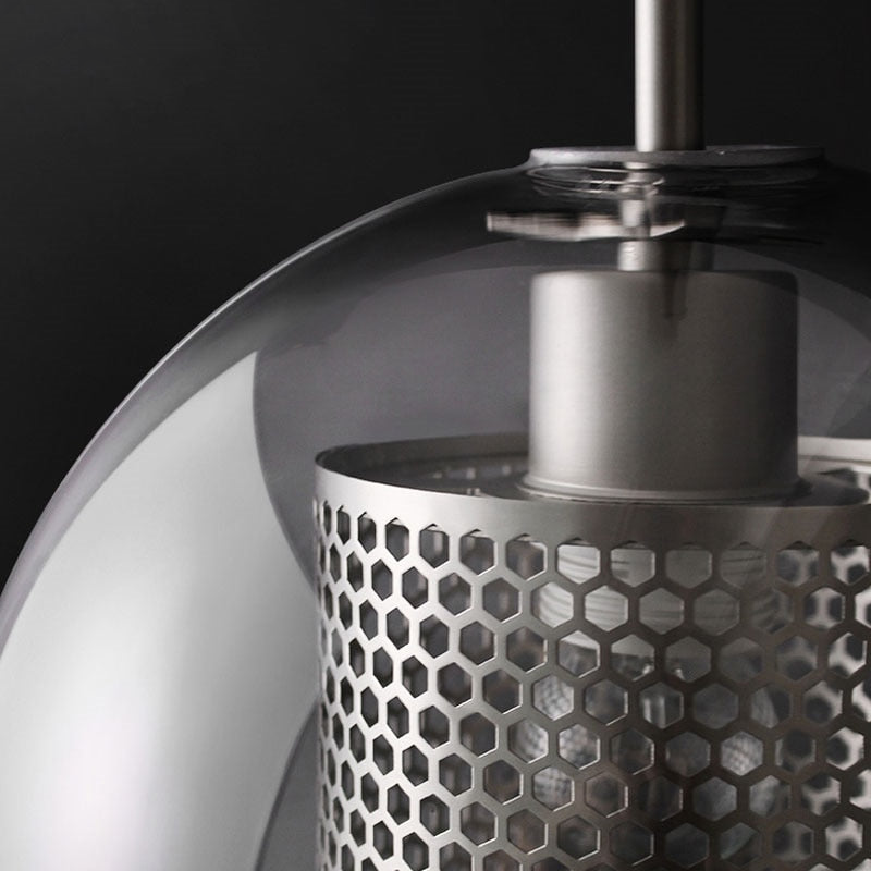 Honeycomb Glass & Metal Pendant Light