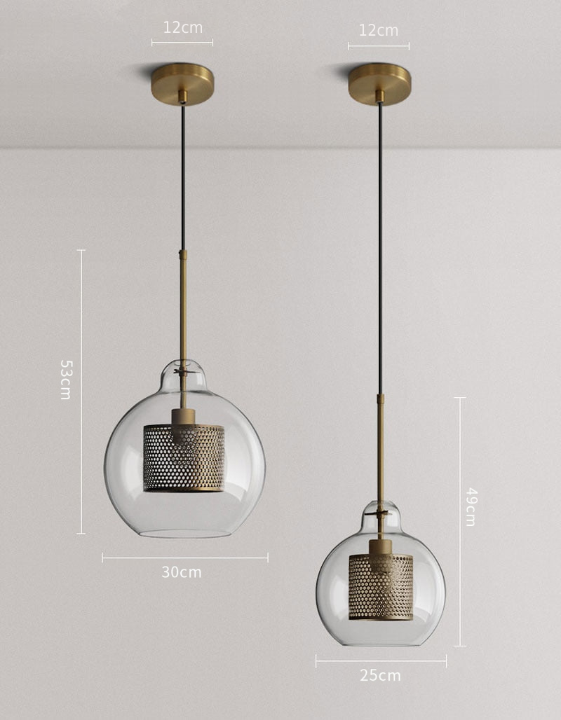 Honeycomb Glass & Metal Pendant Light