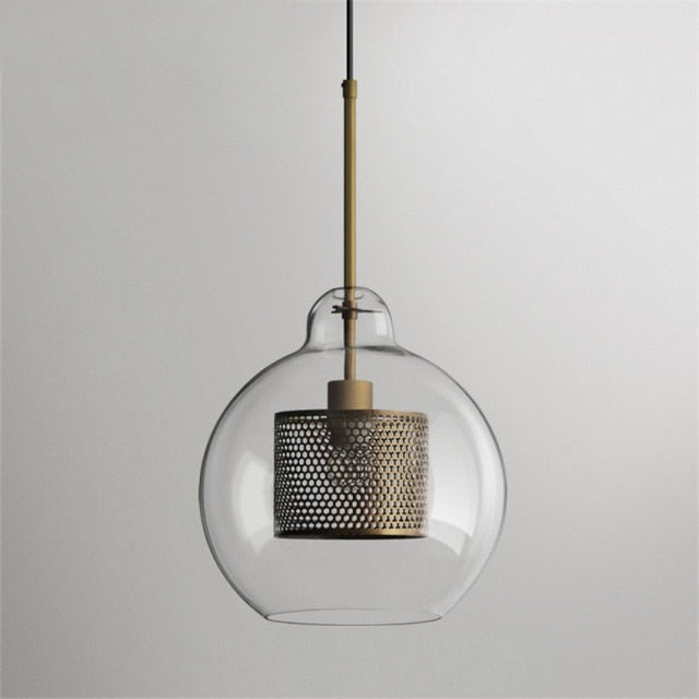 Honeycomb Glass & Metal Pendant Light