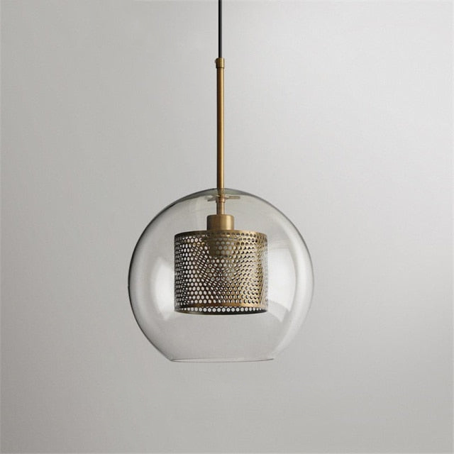 Honeycomb Glass & Metal Pendant Light