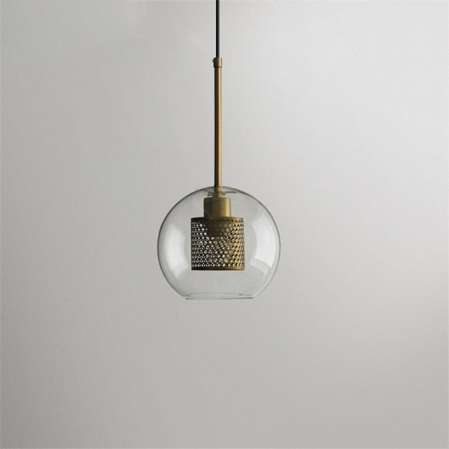 Honeycomb Glass & Metal Pendant Light