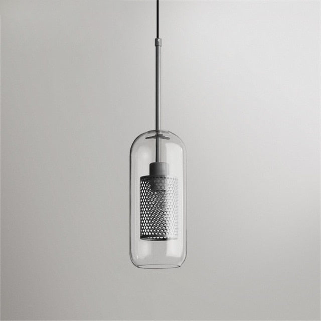 Honeycomb Glass & Metal Pendant Light