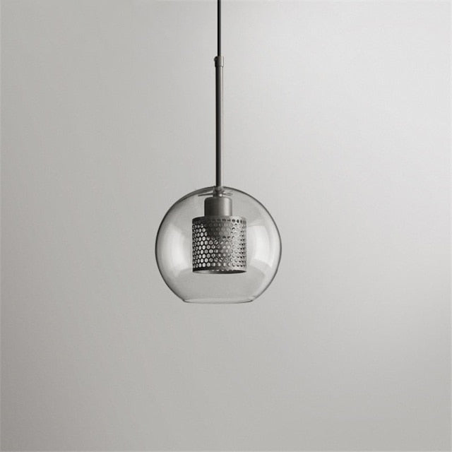 Honeycomb Glass & Metal Pendant Light