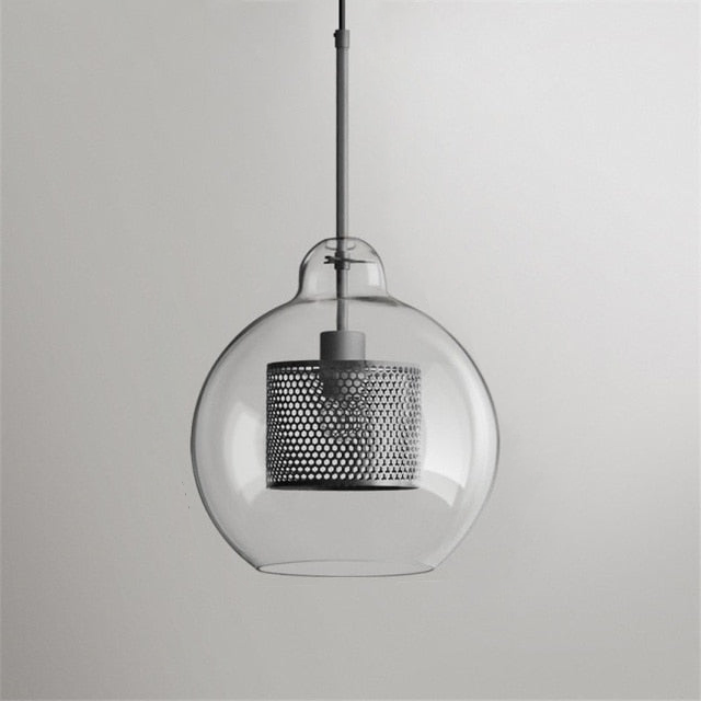 Honeycomb Glass & Metal Pendant Light