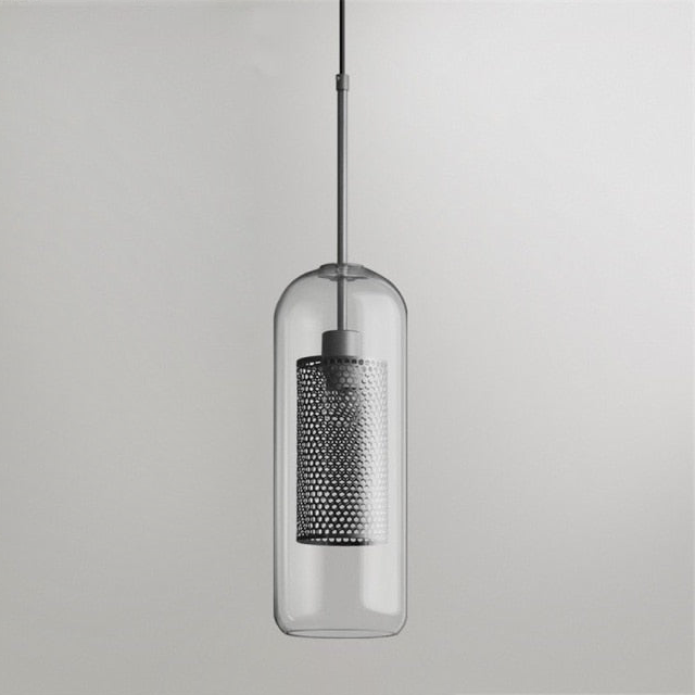 Honeycomb Glass & Metal Pendant Light