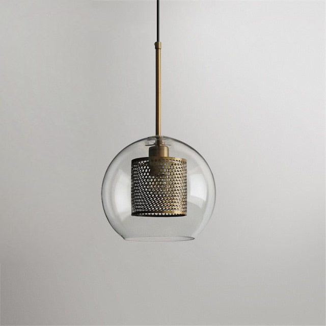 Honeycomb Glass & Metal Pendant Light