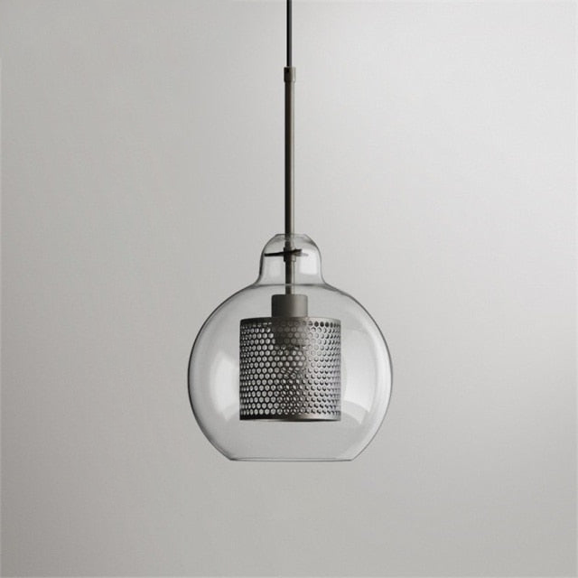 Honeycomb Glass & Metal Pendant Light