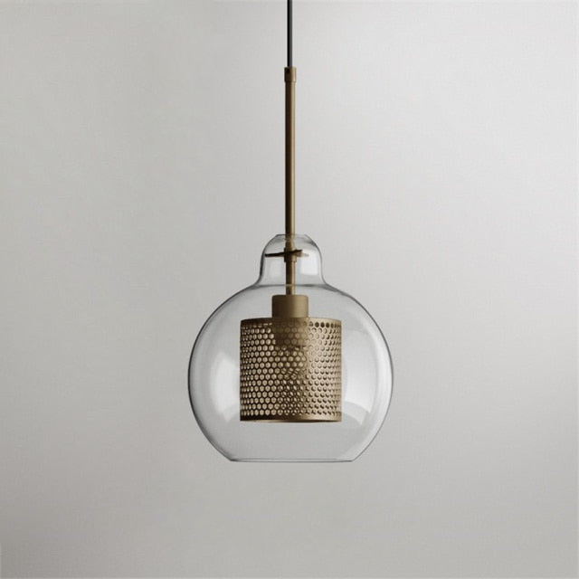 Honeycomb Glass & Metal Pendant Light