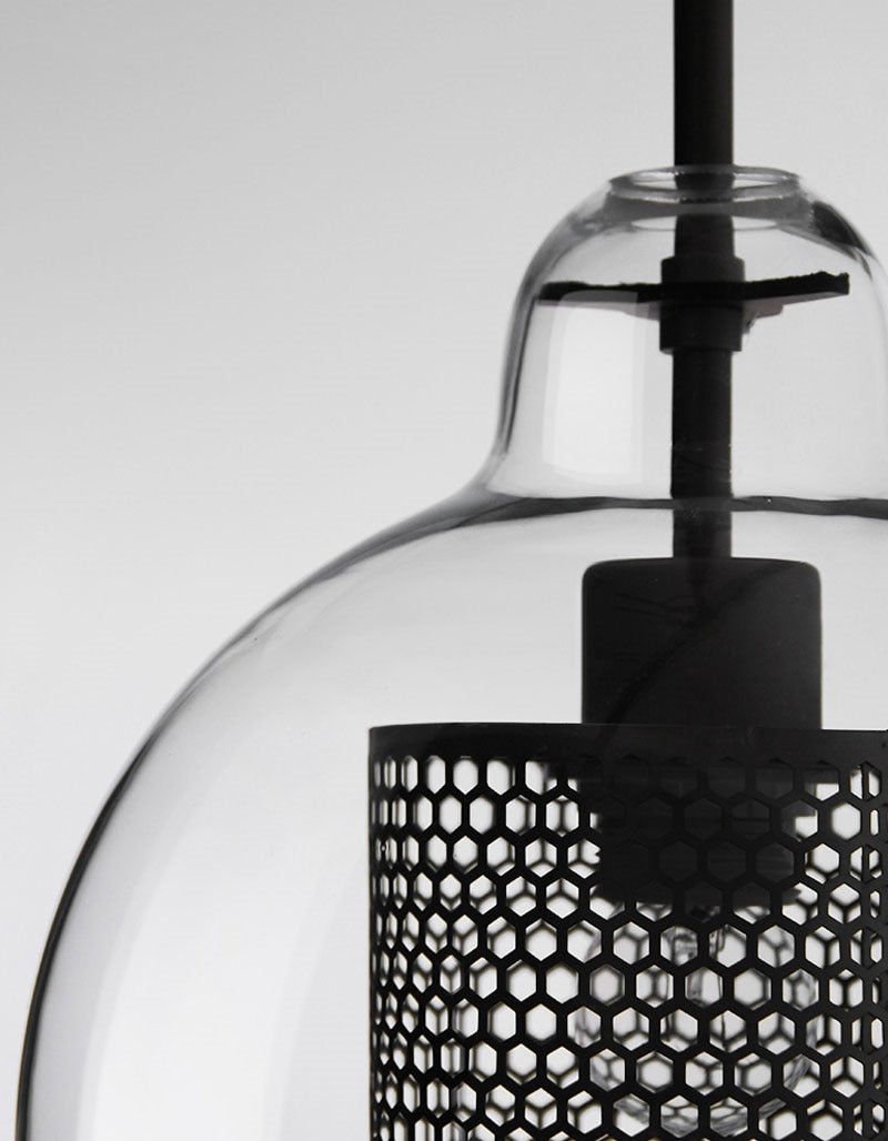 Honeycomb Glass & Metal Pendant Light