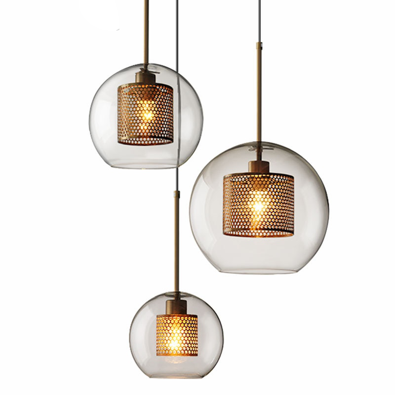 Honeycomb Glass & Metal Pendant Light