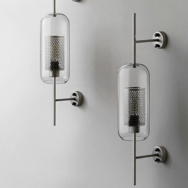 Honeycomb Glass & Metal Sconce Light