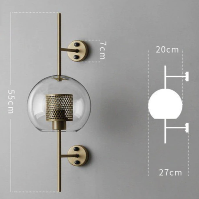 Honeycomb Glass & Metal Sconce Light