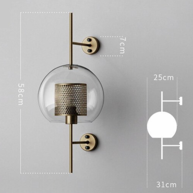 Honeycomb Glass & Metal Sconce Light