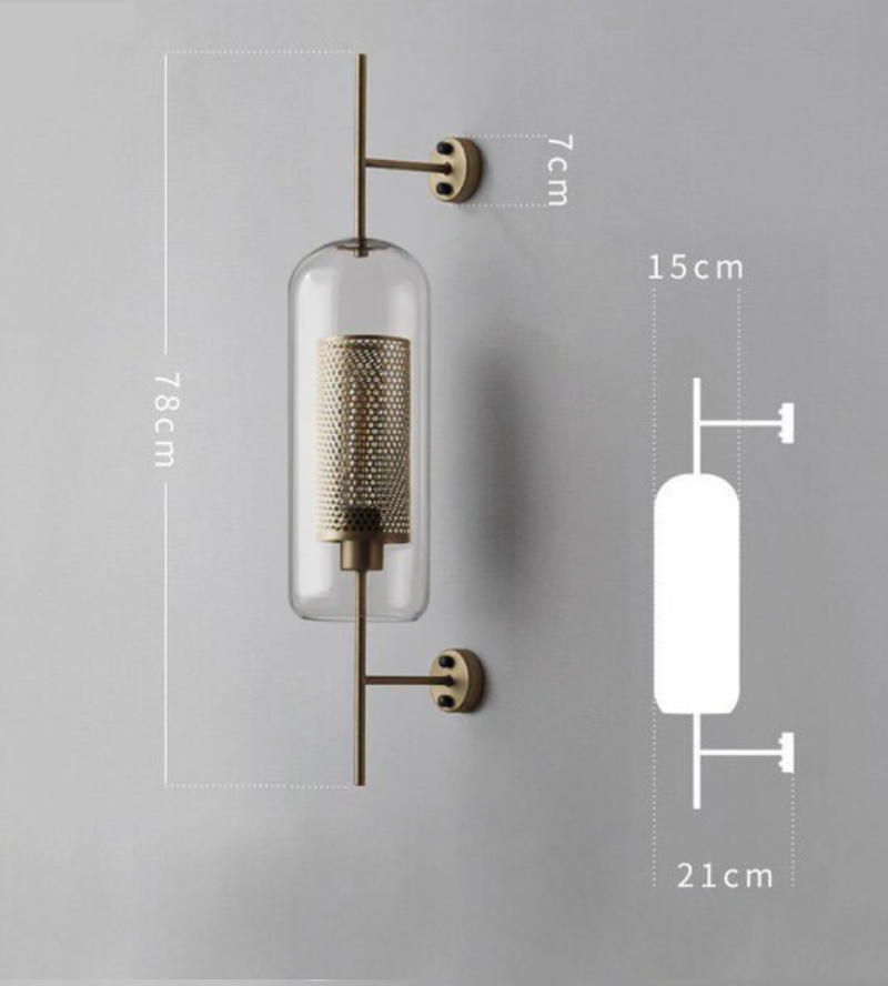 Honeycomb Glass & Metal Sconce Light