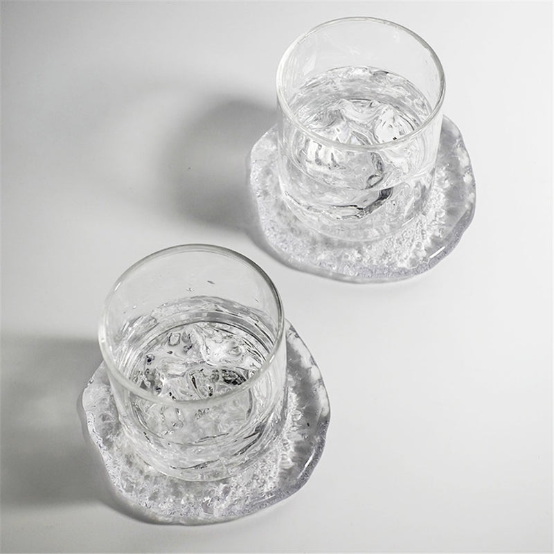 Round Semi-Transparent Melting Ice Design Coaster