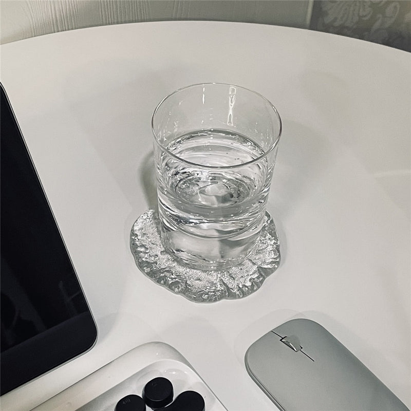 Round Semi-Transparent Melting Ice Design Coaster