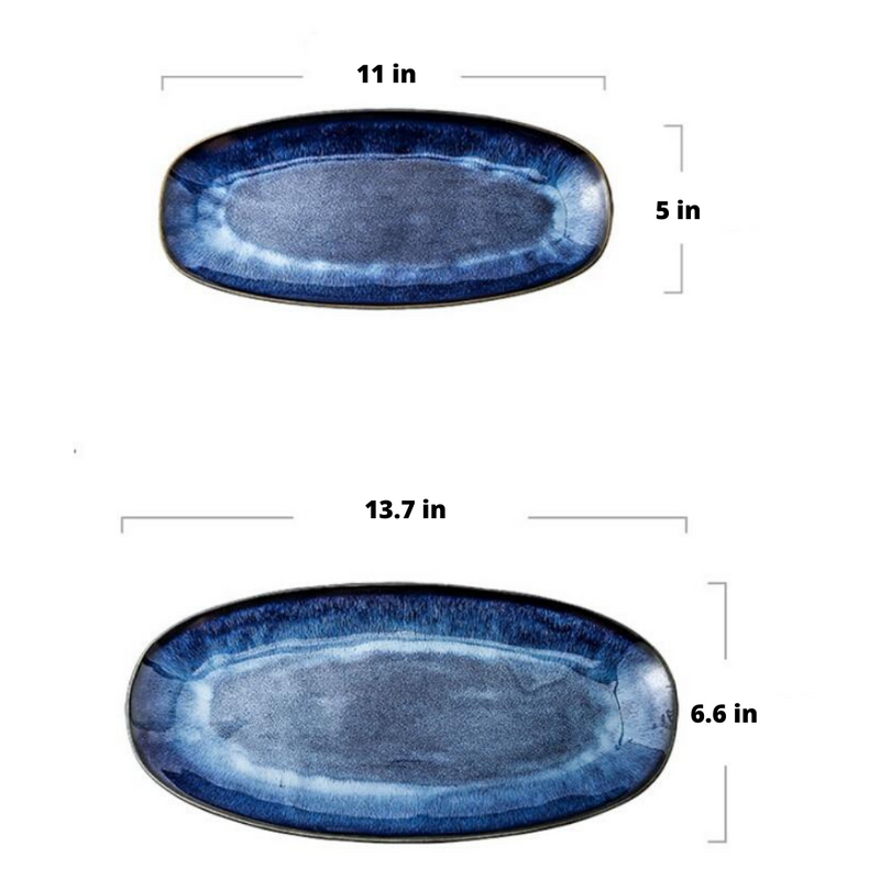 Japanese Style Ocean Design Ceramic Plate Dimensions