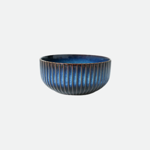 Indigo Stripe Ceramic Porcelain Bowls