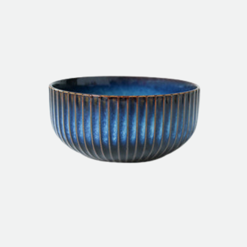 Indigo Stripe Ceramic Porcelain Bowls