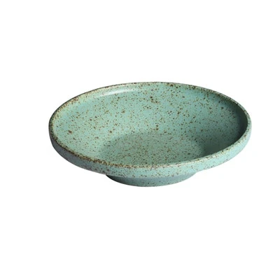 round Ceramic Porcelain Glazed finish green dinnerware