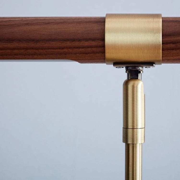 Wood and gold metal Linear Table Lamp