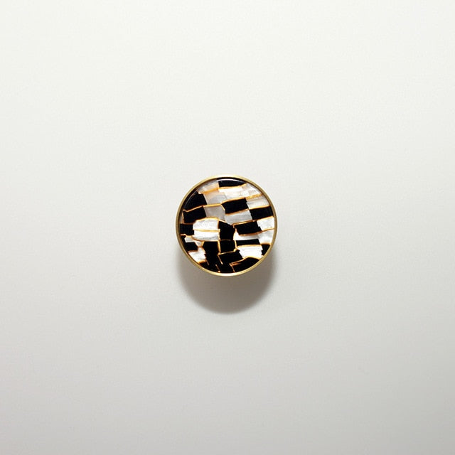 round color marbled brass cabinet knob and pulls