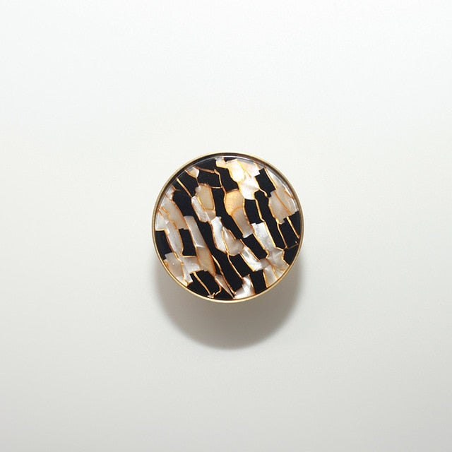 round color marbled brass cabinet knob and pulls