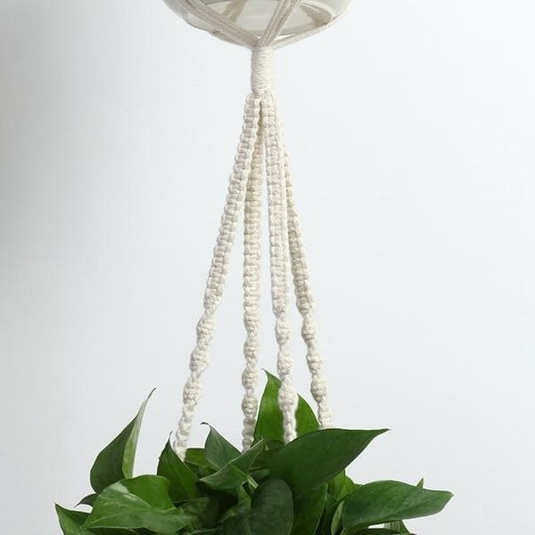 Boho Chic Hanging Planter for Modern Home Decor Hemp Canvas