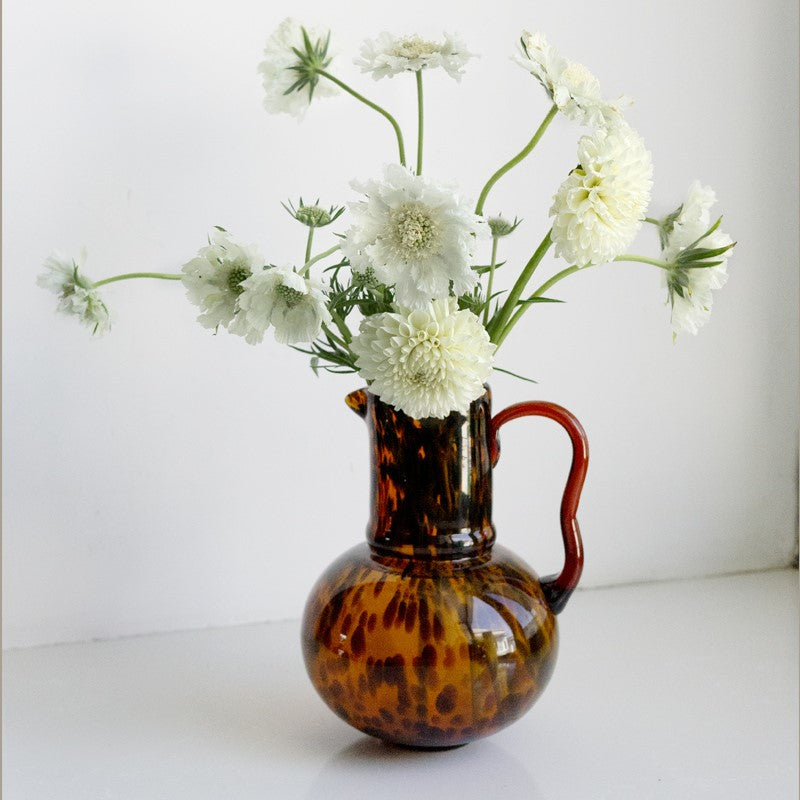 Leopard Murano Glass Flower Vase