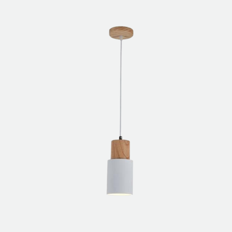 cylinder pendant lights Metal and Wood with LED light