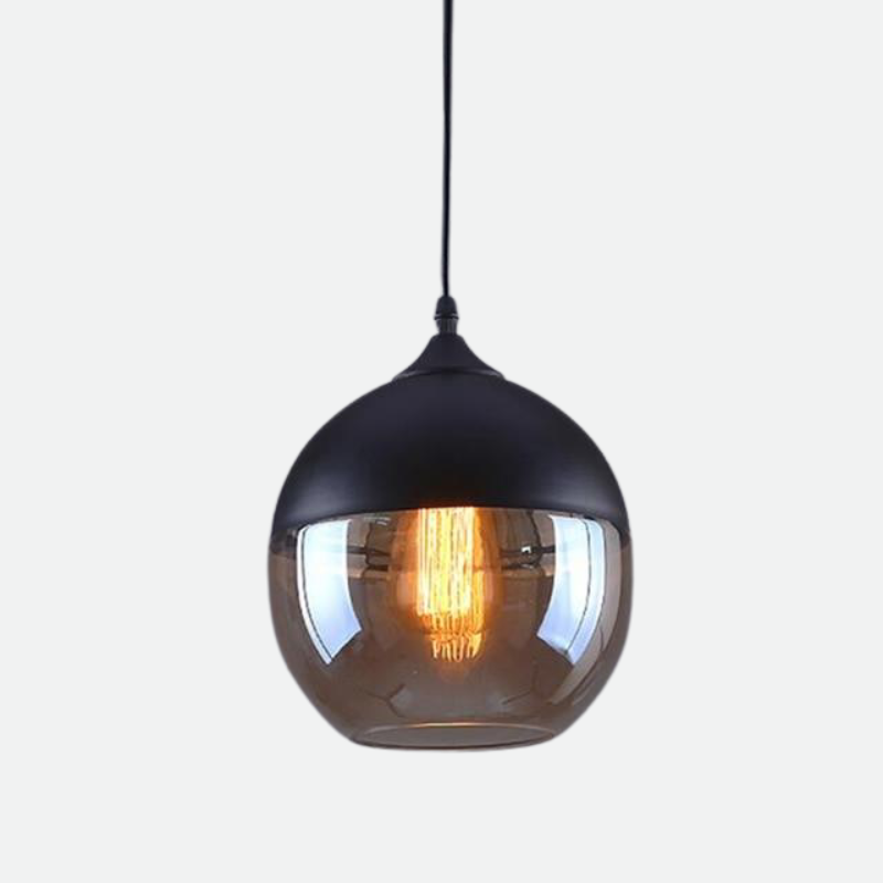 Minimalist Art Pendant light in Acrylic and Metal with LED Bulbs Black Round Cube Cylinder