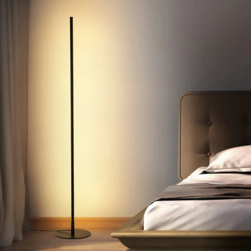 Ultra Modern Minimalist Metal Floor Lamp with LED Bulbs Black