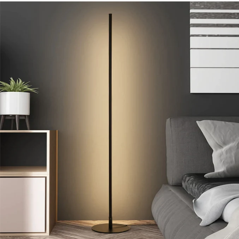 Ultra Modern Minimalist Metal Floor Lamp with LED Bulbs Black