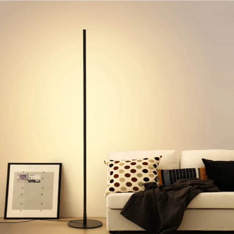 Ultra Modern Minimalist Metal Floor Lamp with LED Bulbs Black